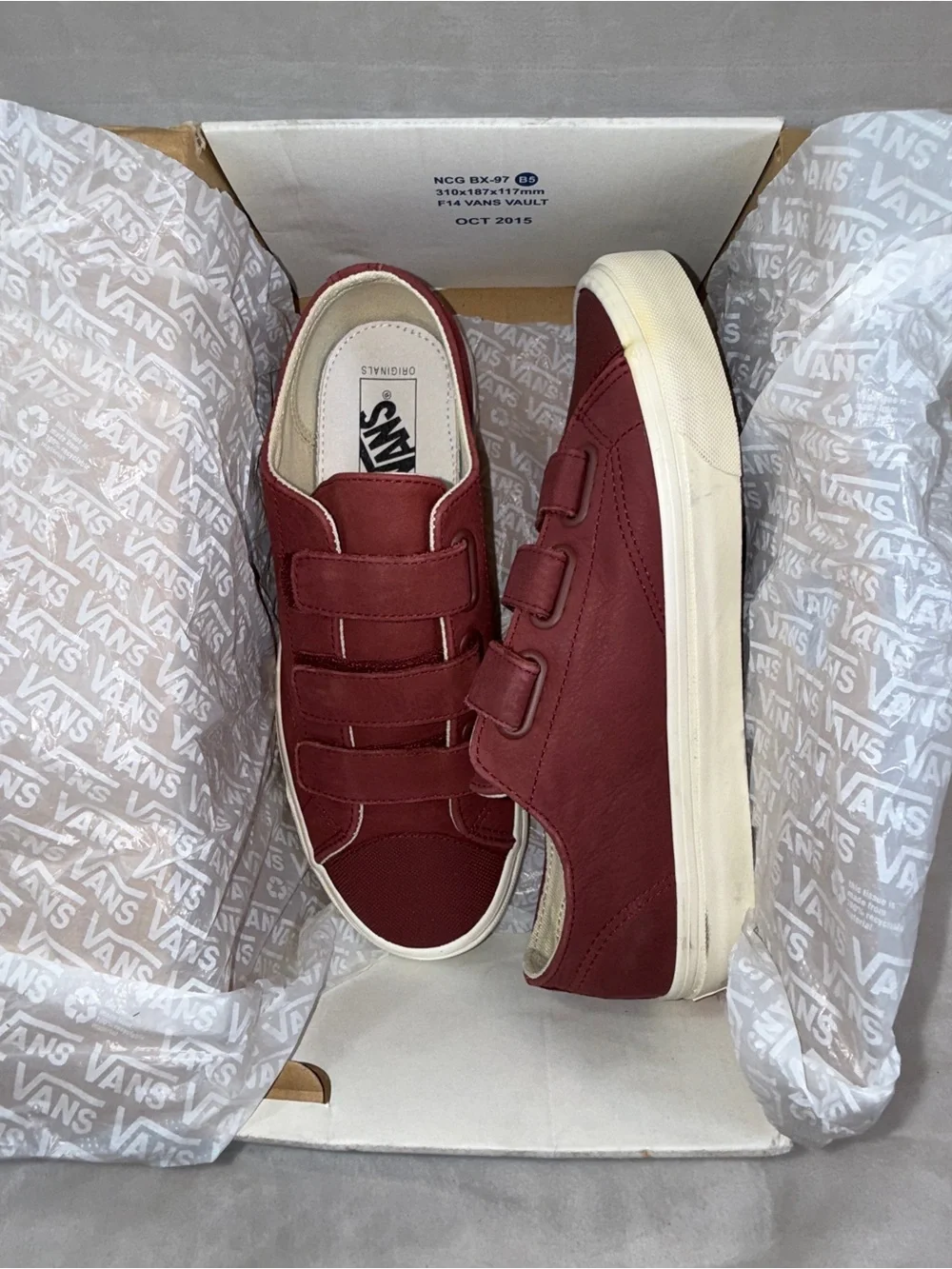Vans  Maroon Triple-Strap Canvas Sneakers size 8 men / 9.5 women